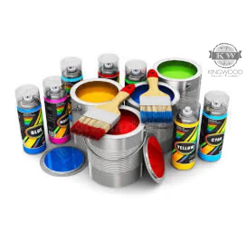Colorful paint cans and spray paint showcasing live product options for stain or paint finish