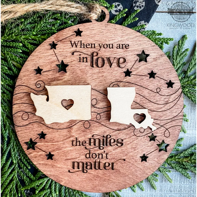 Miles don’t matter ornaments - when you are friends family