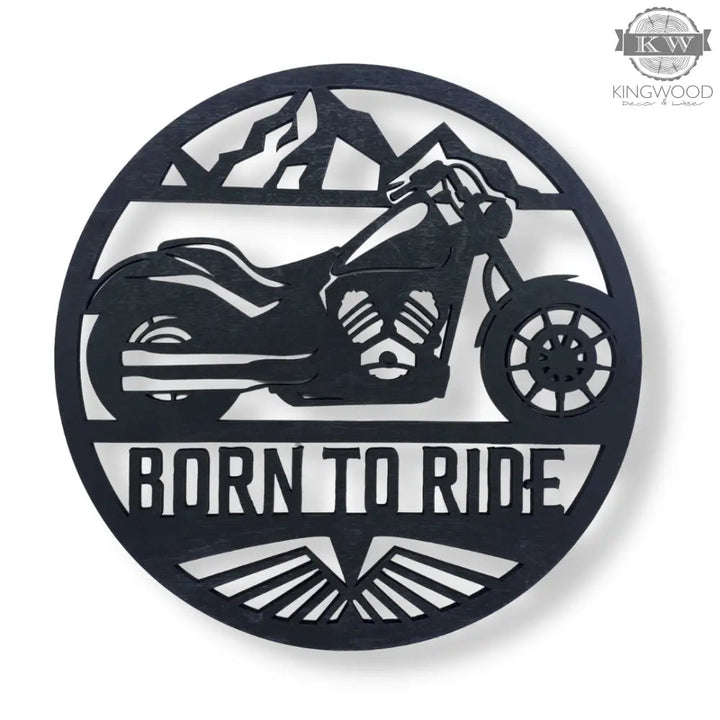 Black motorcycle-themed wall decoration for motorcycle camper and camper jeep signs