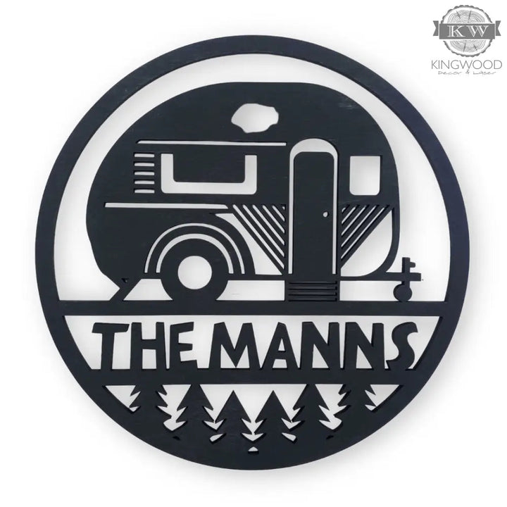 Black metal camper sign for motorcycle camper Jeep and camper jeep vehicles