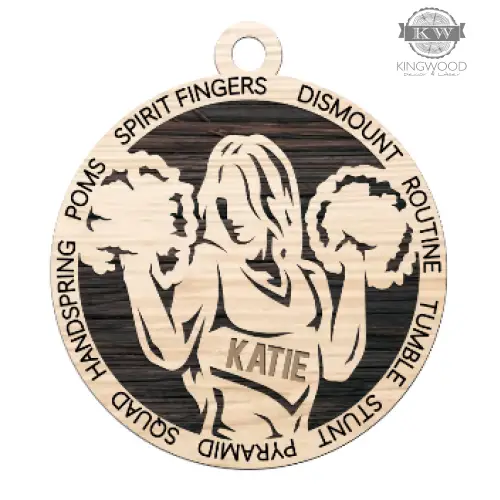 Personalized cheerleader ornament with personalized name