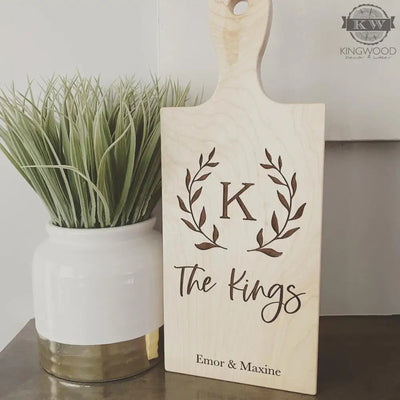 Personalized cutting board - family name board, business,