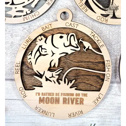 Personalized fishing ornament with personalized name sport