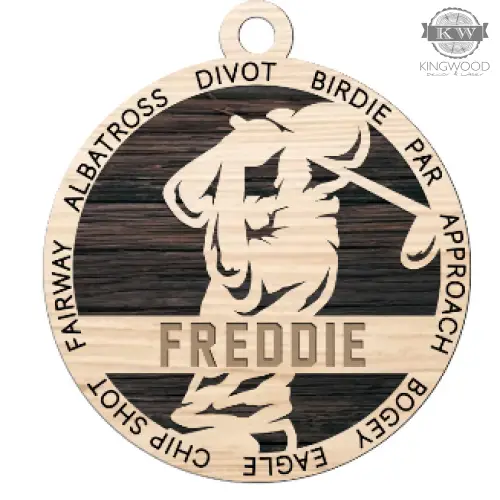Personalized ladies & mens golf ornament with name sports
