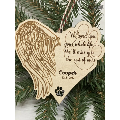 Personalized memorial dog or cat ornament _label_new, add