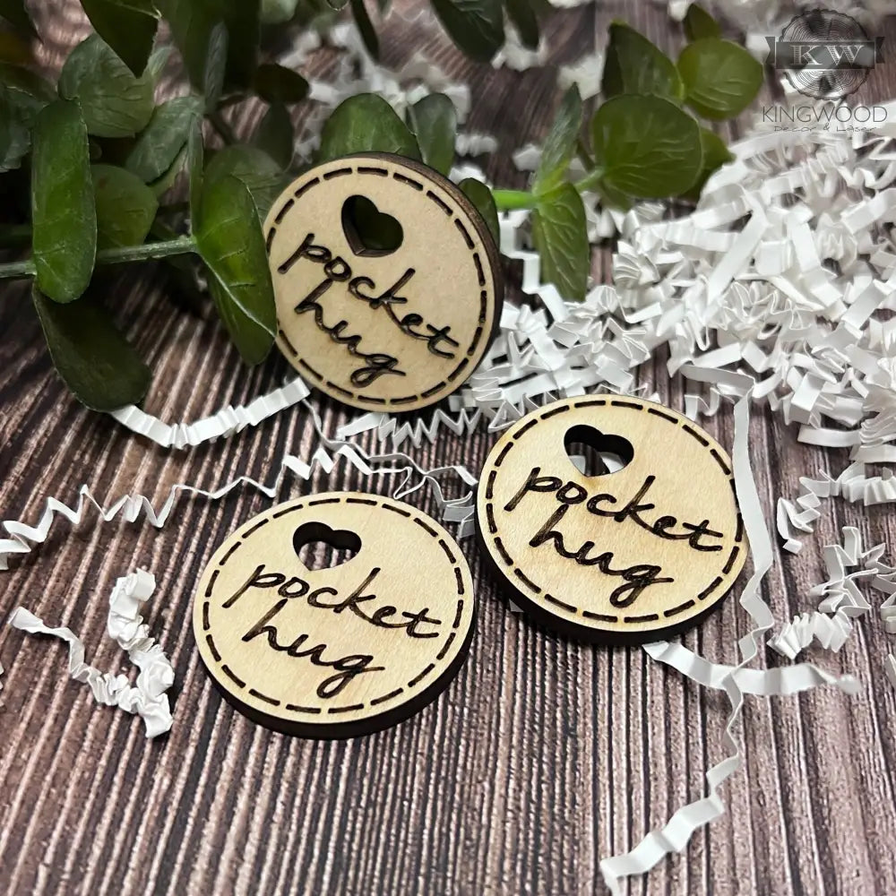 Wooden pocket hug tokens from Pocket Hugs collection, ideal for thoughtful gifts