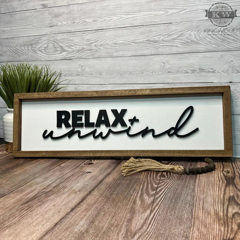 Relax and unwind farmhouse sign _label_new, alberta,