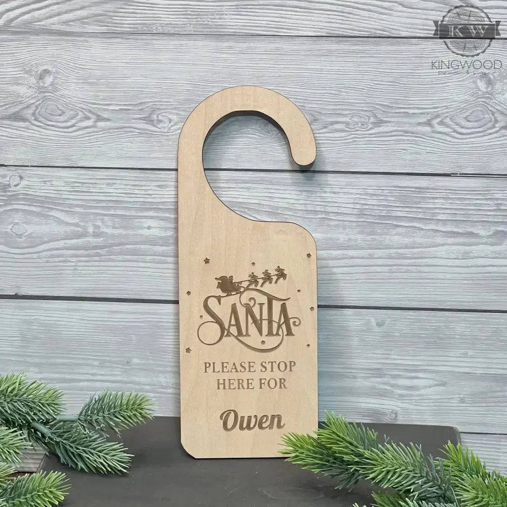 Santa please stop here door hanger _label_new, children,