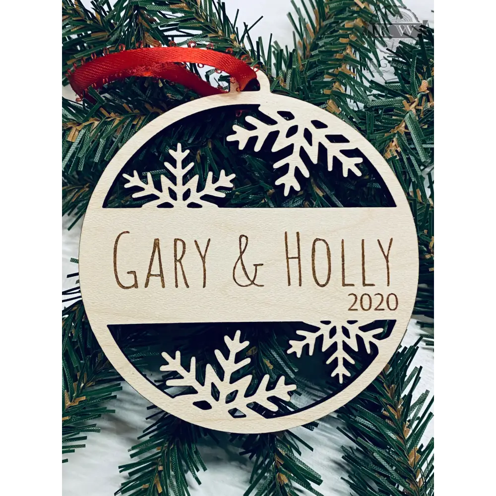 Snowflake custom name ornament 3d laser cut, alberta,